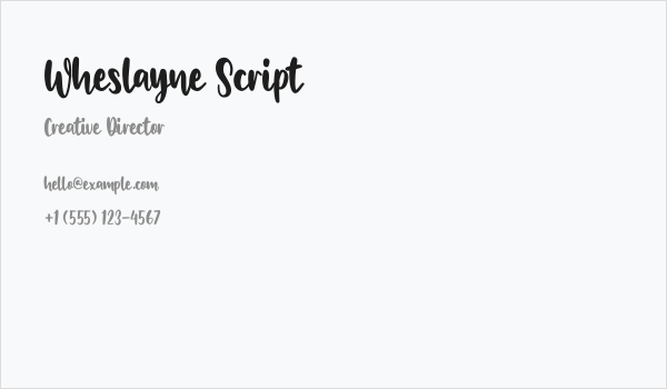 Wheslayne Script Business Card