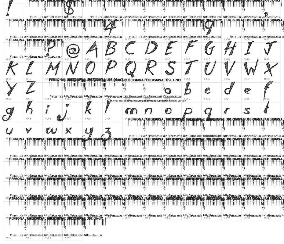 Which Witchy? PERSONAL USE ONLY Character Map