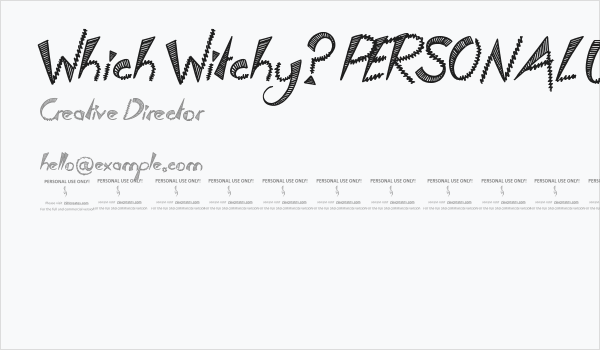 Which Witchy? PERSONAL USE ONLY Business Card