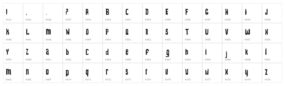 WhichWay Character Map