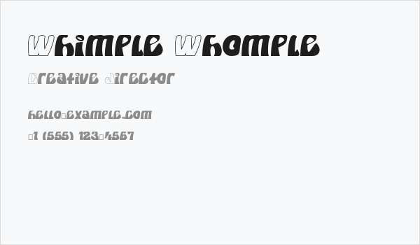 Whimple Whomple Business Card