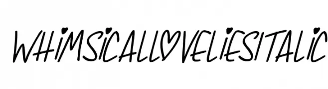 Whimsical Lovelies Italic  Frei Schriftart Herunterladen