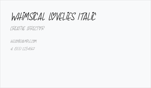Whimsical Lovelies Italic Business Card