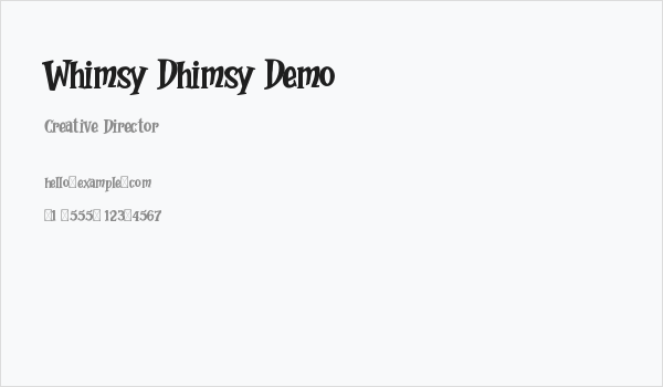 Whimsy Dhimsy Demo Business Card
