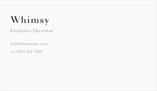 Whimsy Business Card