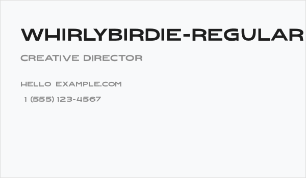 WhirlyBirdie-Regular Business Card