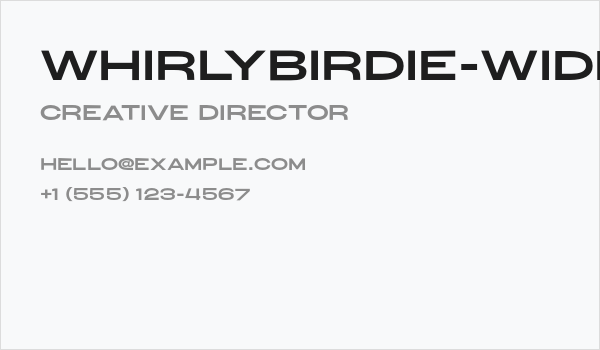 WhirlyBirdie-WideBold Business Card