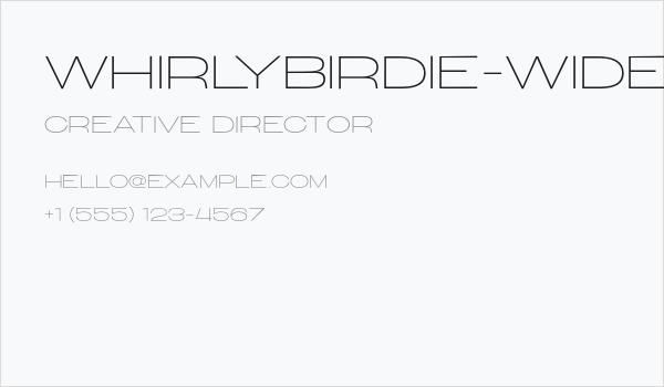 WhirlyBirdie-WideLight Business Card