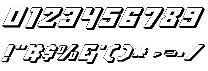 Whiskey Bravo Victor 3D Font OTHER CHARS