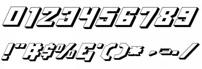 Whiskey Bravo Victor 3D Font OTHER CHARS