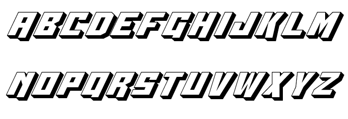 Whiskey Bravo Victor 3D Font LOWERCASE