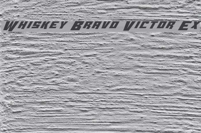 Whiskey Bravo Victor Ex Font examples