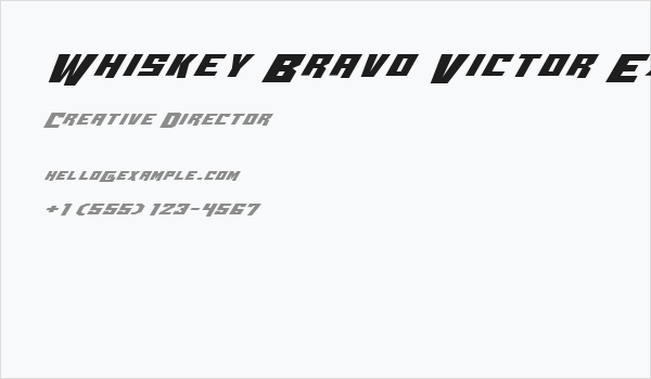 Whiskey Bravo Victor Ex Business Card