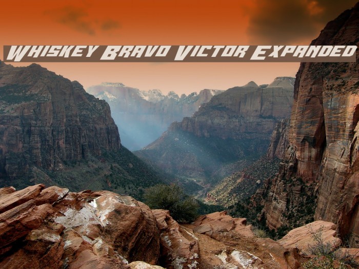 Whiskey Bravo Victor Expanded Font examples