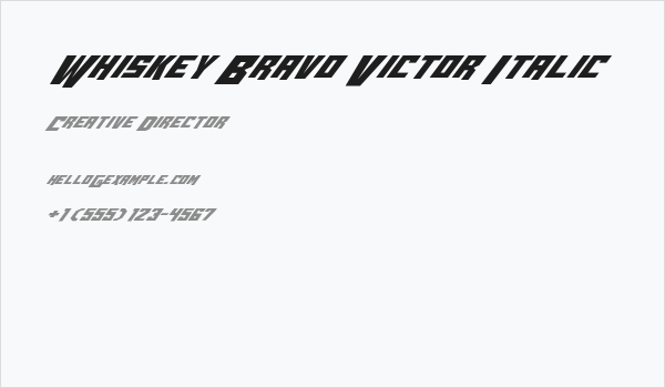 Whiskey Bravo Victor Italic Business Card
