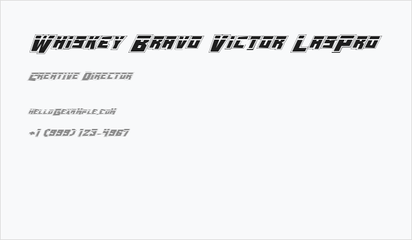 Whiskey Bravo Victor LasPro Business Card