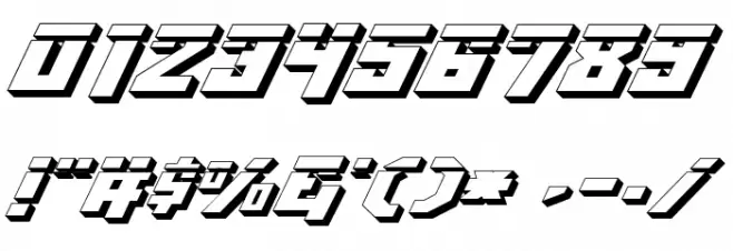 Whiskey Bravo Victor Laser3D Font OTHER CHARS