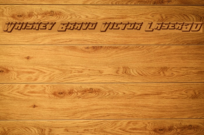 Whiskey Bravo Victor Laser3D Font examples