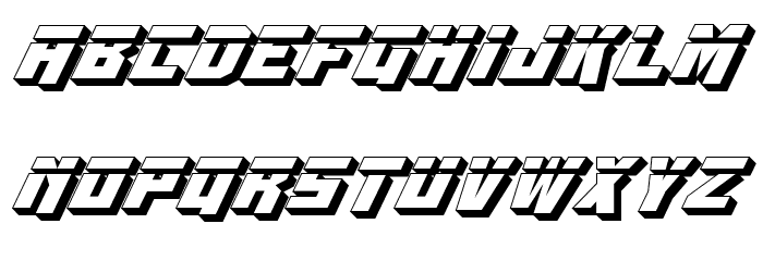 Whiskey Bravo Victor Laser3D Font LOWERCASE