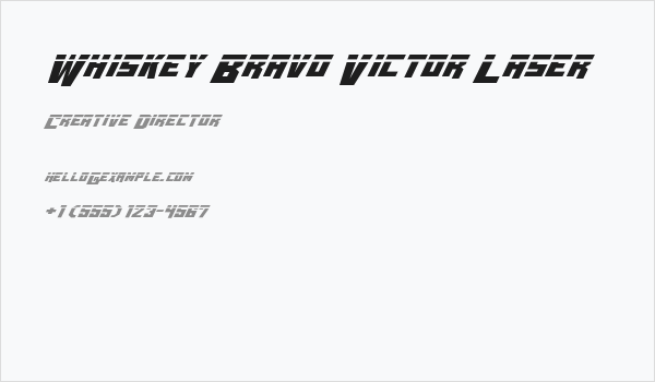 Whiskey Bravo Victor Laser Business Card