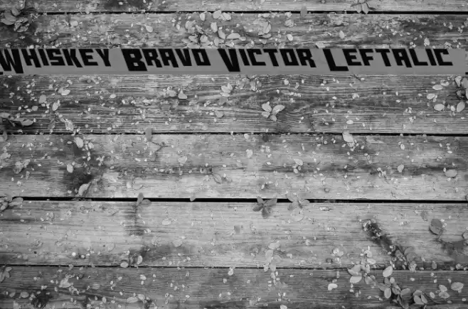 Whiskey Bravo Victor Leftalic Font examples