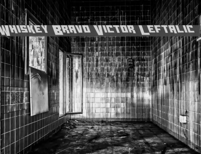 Whiskey Bravo Victor Leftalic Font examples