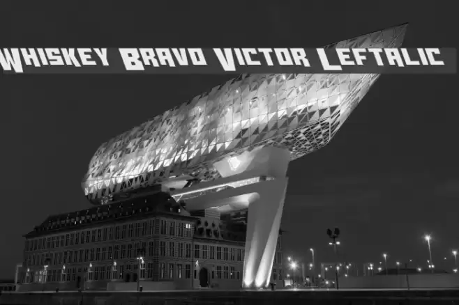 Whiskey Bravo Victor Leftalic Font examples