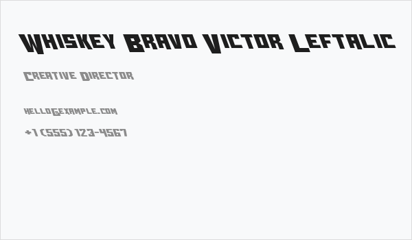 Whiskey Bravo Victor Leftalic Business Card