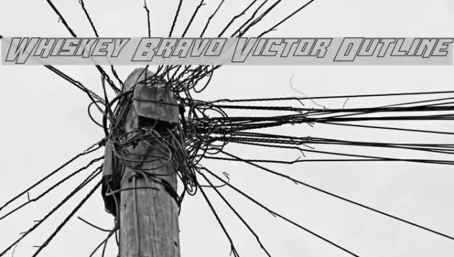 Whiskey Bravo Victor Outline Font examples