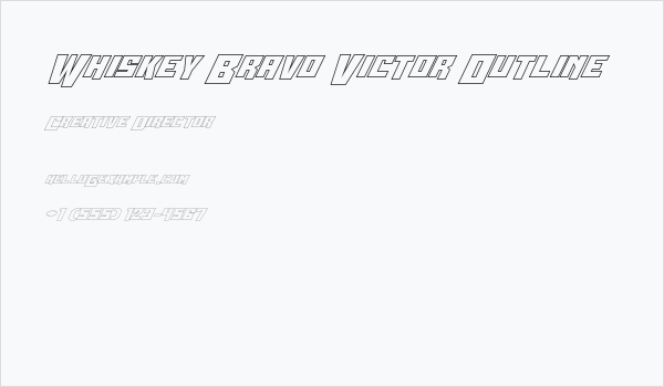 Whiskey Bravo Victor Outline Business Card