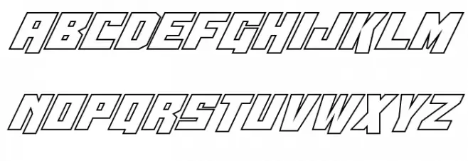 Whiskey Bravo Victor Outline Font LOWERCASE