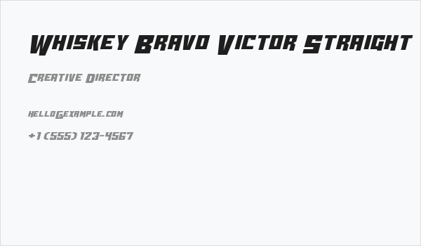 Whiskey Bravo Victor Straight Business Card