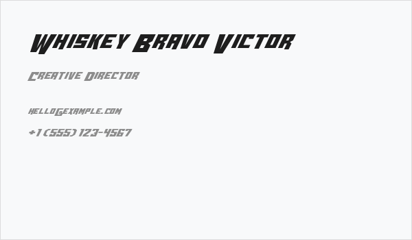 Whiskey Bravo Victor Business Card