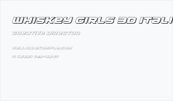 Whiskey Girls 3D Italic Business Card