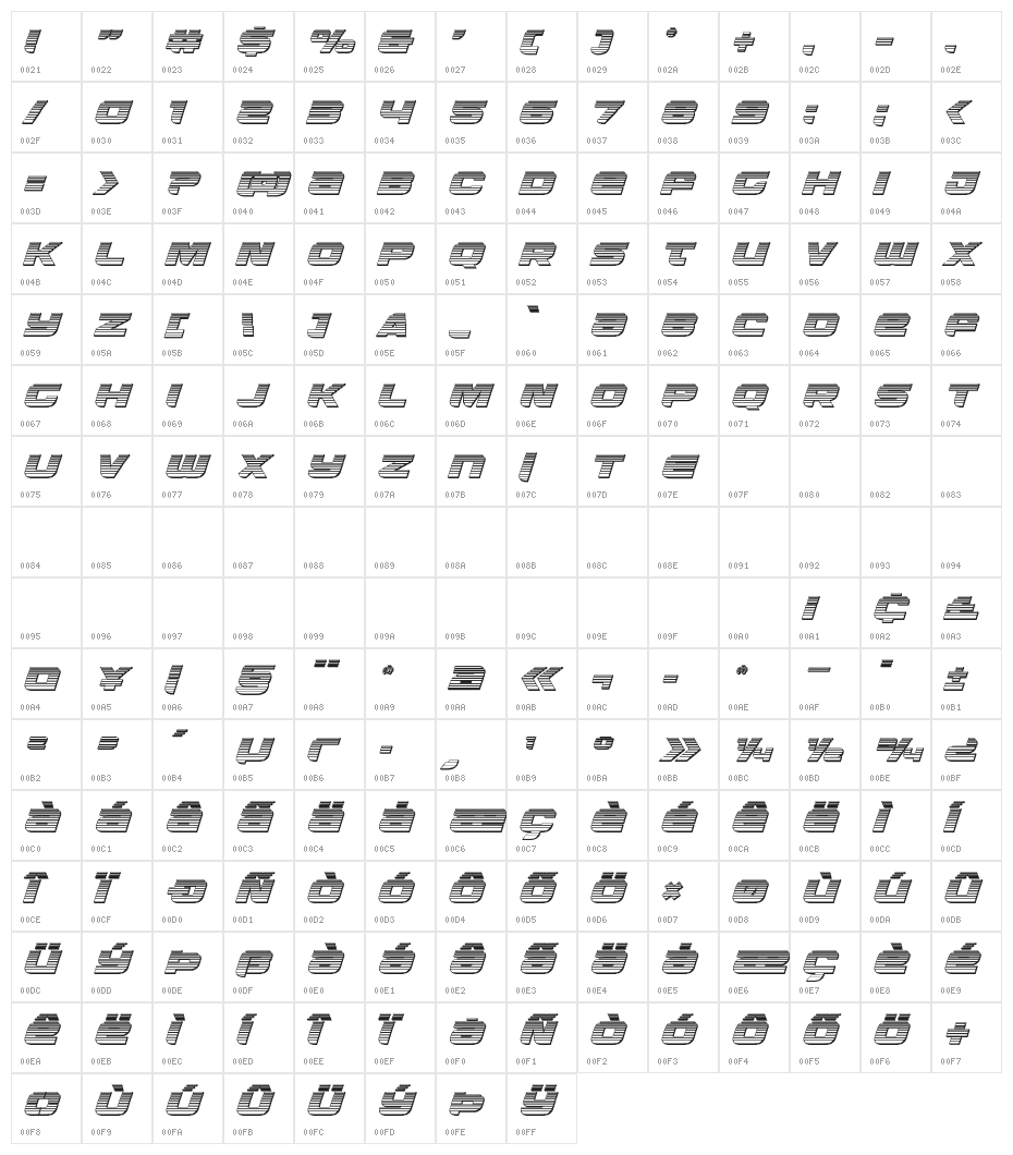 Whiskey Girls Chrome Italic Character Map