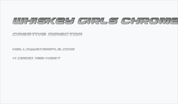 Whiskey Girls Chrome Italic Business Card