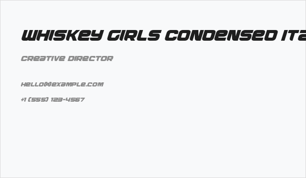 Whiskey Girls Condensed Italic Business Card