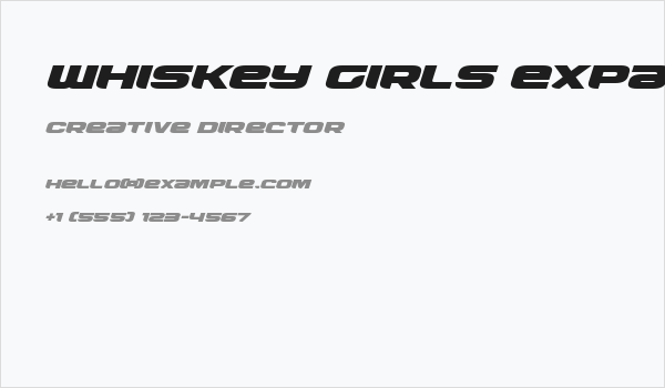 Whiskey Girls Expanded Italic Business Card