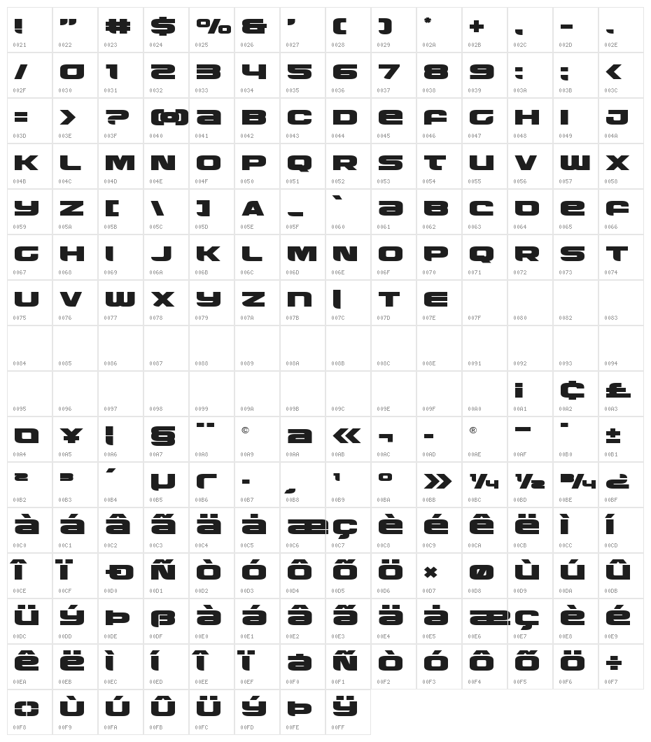 Whiskey Girls Expanded Character Map
