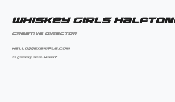 Whiskey Girls Halftone Italic Business Card