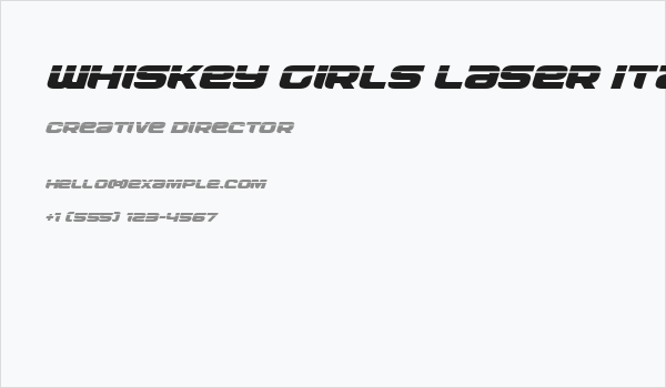 Whiskey Girls Laser Italic Business Card
