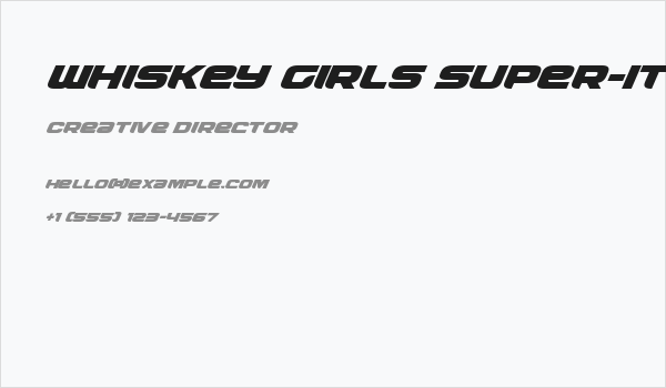 Whiskey Girls Super-Italic Business Card