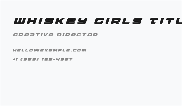 Whiskey Girls Title Italic Business Card