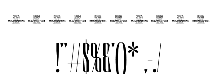Whiskey State PERSONAL USE Regular Font OTHER CHARS