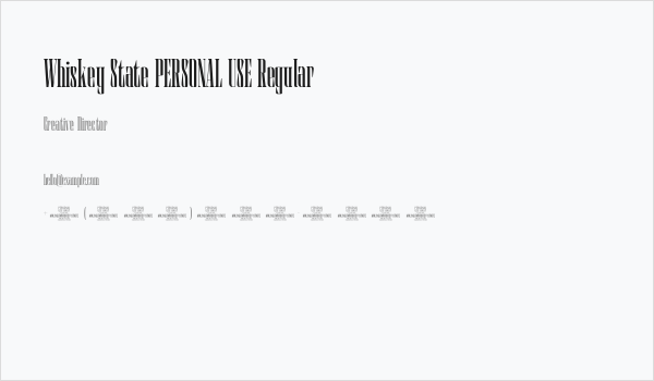 Whiskey State PERSONAL USE Regular Business Card