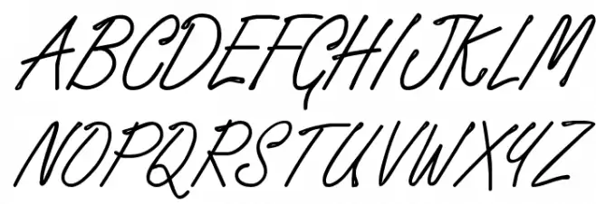 WhisperWrite Medium फ़ॉन्ट अपरकेस