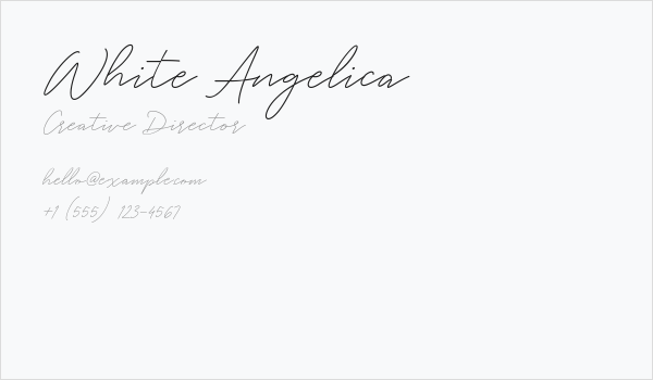 White Angelica Business Card