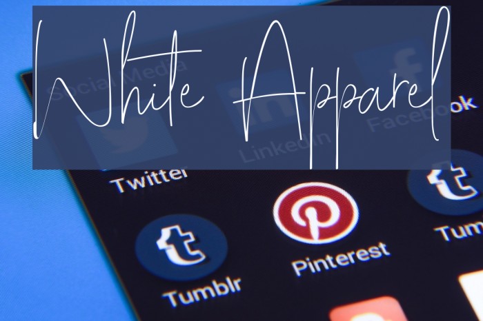 White Apparel Font examples