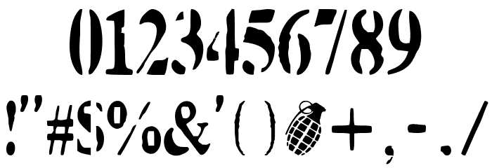 White Army Font OTHER CHARS