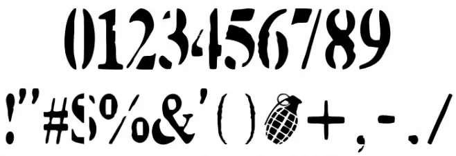 White Army Font OTHER CHARS